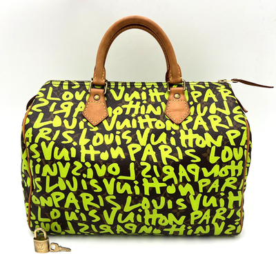 LOUIS VUITTON Speedy 30 Monogram Graffiti Green M93706 LV