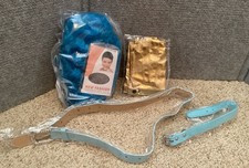 Cosplay - Costume - Blue Wig, Belts And Gold Gloves