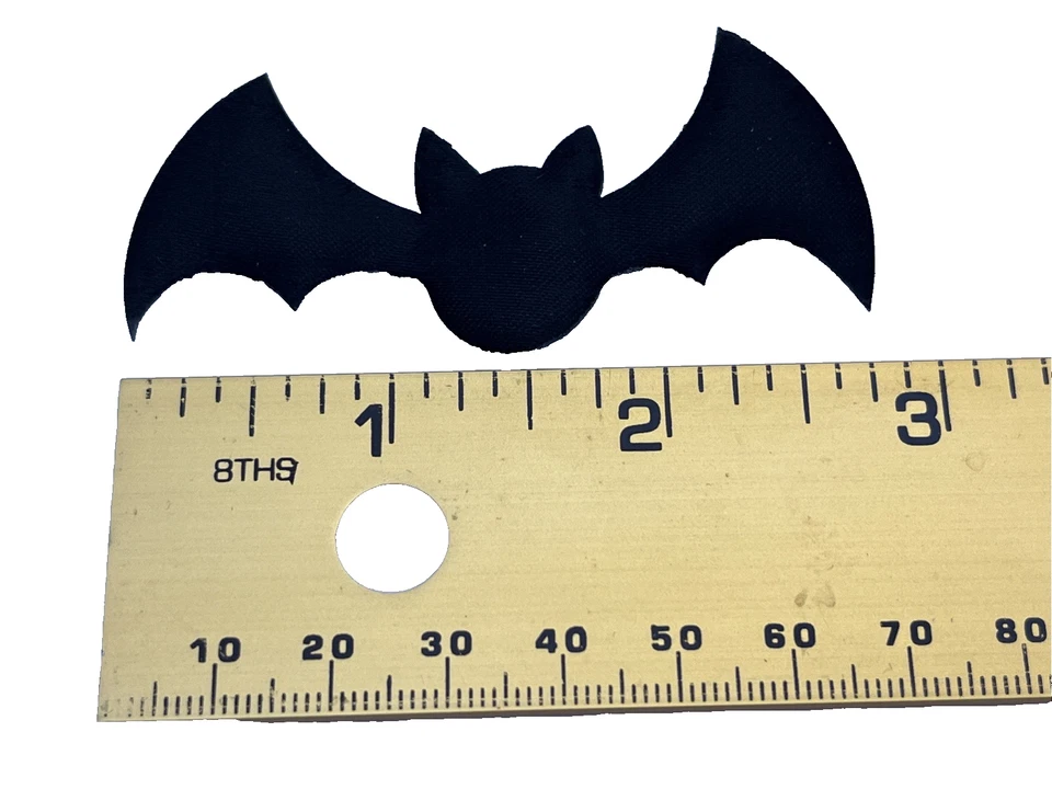 Lote de 62 apliques de murciélago satinado acolchados adornos artesanales negros y rojos hágalo usted mismo Foto 2 de 4