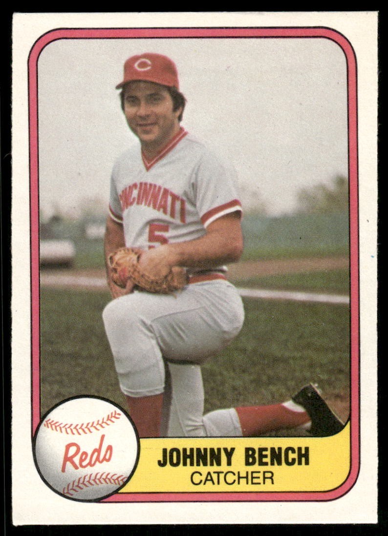 Johnny Bench 1981 Fleer #196 Cincinnati Reds Vintage Baseball Card VG