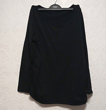 George Maternity Black Solid Boat Neck Blouse Size 16 Long Sleeve Pullover