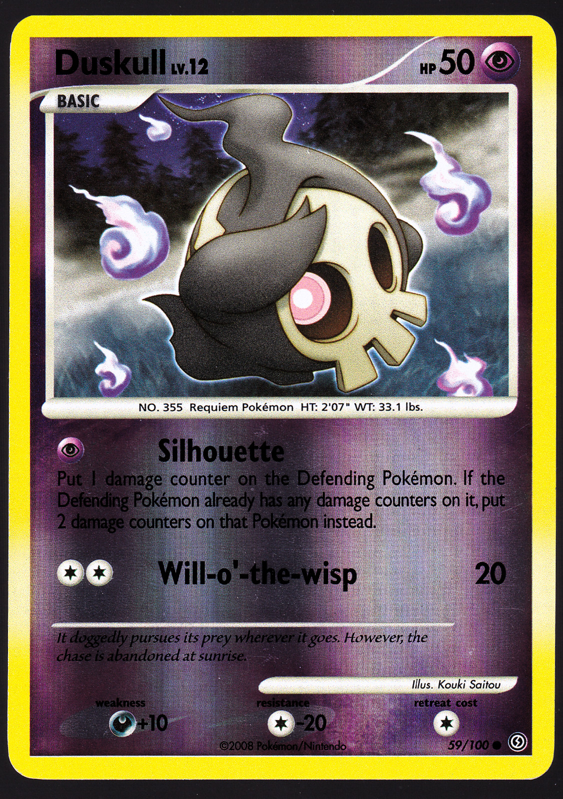 Duskull 59/100 Stormfront Reverse Holo Pokemon TCG Card NM