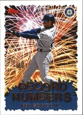 1999 Topps Record Numbers #RN4 Ken Griffey Jr. Seattle Mariners