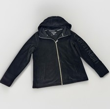 Calvin Klein Women s Hoodie Jacket Black Dry Fleece Performance Active M NEW