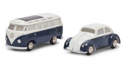 Schuco VW KAFER + VW SAMBA T1 SET WHITE/BLUE 1:87