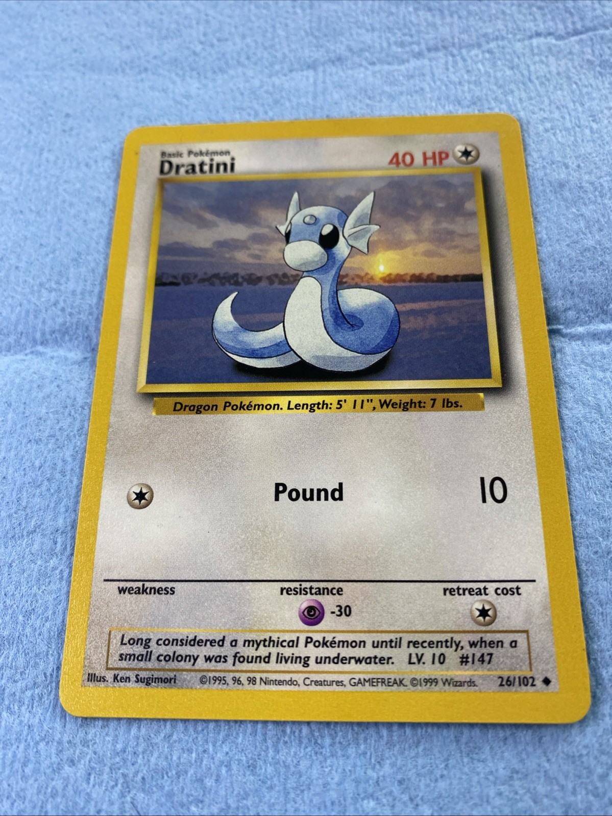 Pokemon Dratini Uncommon 26/102 Base Set Vintage WOTC
