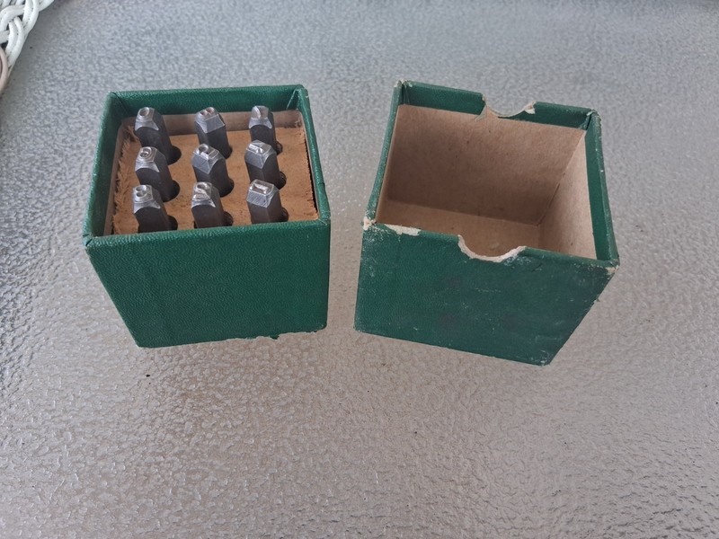 Vintage 9-piece Steel Number Stamps — 1/4" Tall Numbers