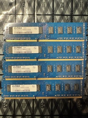 Elpida 8GB (4x 2GB) DDR3 SDRAM DIMM PC3-10600U 240-Pin RAM Modules
