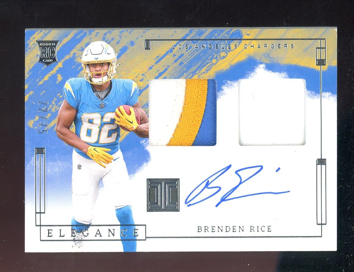Brenden Rice Panini Impeccable Elegance Rookie Helmet and Patch Autographs #RHPBRE Dual NFL Logos 1/1