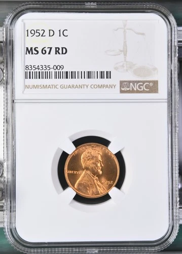 1952 D Lincoln Wheat Cent Penny NGC MS-67 RD