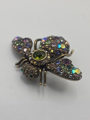 Joan Rivers Large Multi Colored Bee Pin Brooch
