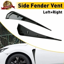Universal Glossy Black Exterior Car Side Fender Vent Air Wing Cover Trim 2Pcs US