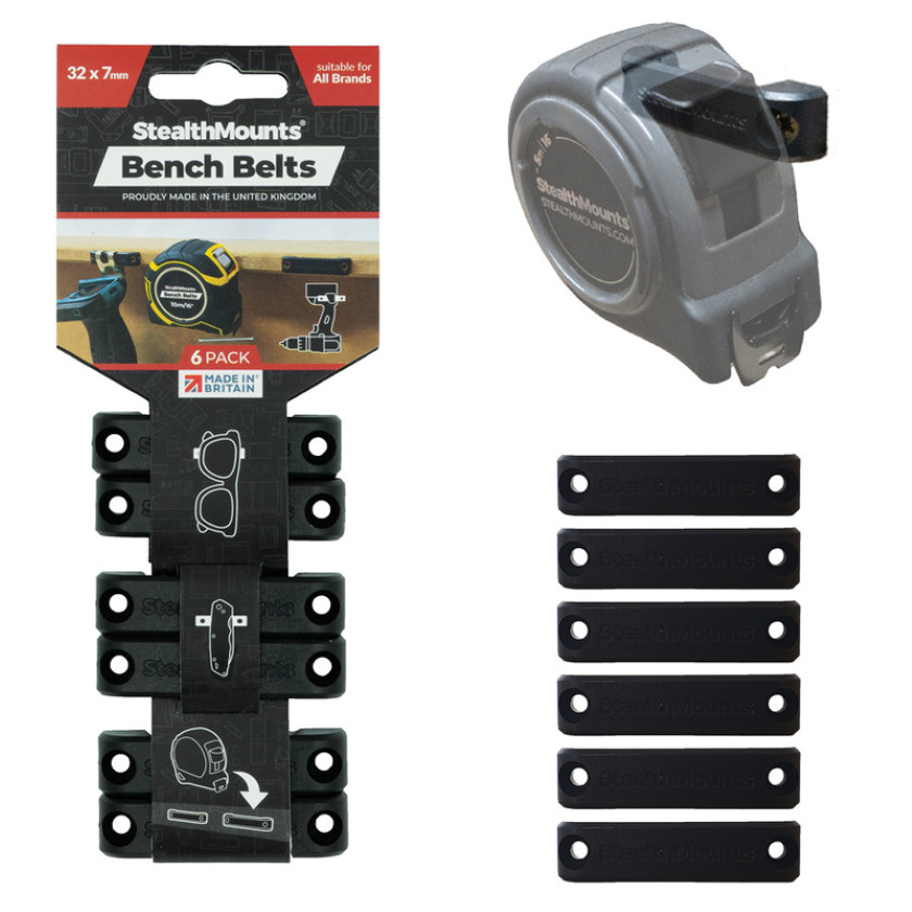 StealthMounts Bench Belts Universal Tool & Accessory Storage Mounts - Black - 6