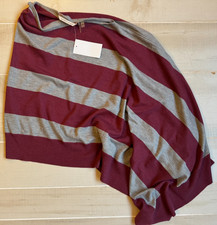 Soft Surroundings maroon gray wool blend shawl shrug poncho sweater OS  NWT