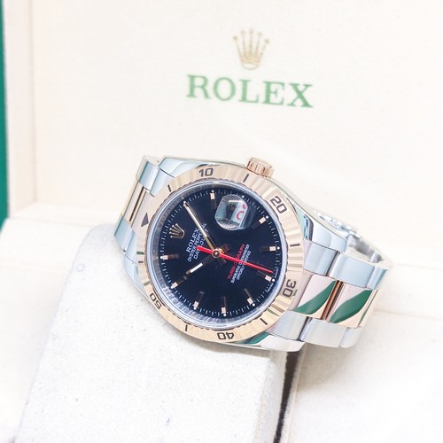 Rolex 36mm 18K Half Rose Gold Black Indexes Dial TOG Datejus...