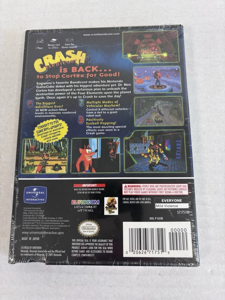 Crash Bandicoot The Wrath of Cortex: Nintendo Gamecube Video Game NTSC-UC Sealed - Image 2 of 2