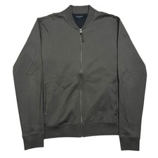 ALLSAINTS Eason Bomber Jacket Mens Medium Grey Cotton Polyester Zip Up Flaws