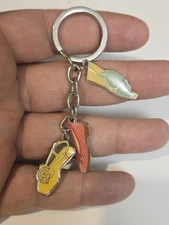 Aerosoles Summer Shoes Charms Silver Tone Metal Keychain Keyring EUC C115