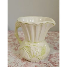 Cottagecore Ceramic Creamer Small Pitcher Belleek Style Vintage Vase Cottage 