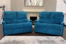 G Plan Avon Holmes Plush Mallard - A909 Velvet Pair of Compact 2 seat Sofas