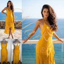 NWOT Beach Riot Assymetrical Embellished Flower Sequins Maxi Wrap Dress Sz S