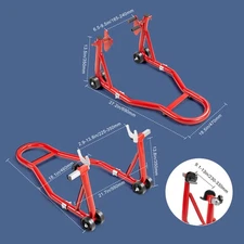 2Pcs Motorcycle Bike Stand Forklift Paddock Swingarm Lift Stand Red For 28"-34"