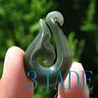 Natural Nephrite Jade Fish Hook Hei Pendant Necklace New Zealand Maori Jewelry