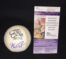 Mark Teixeira Signed OML Gold Glove Baseball Ball New York Yankees JSA COA