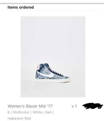Nike Blazer Mid 77 Washed Denim (Women s Size 6)