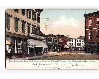 ST1086: PORT RICHMOND STATEN ISLAND NY (polychrome postcard 1906