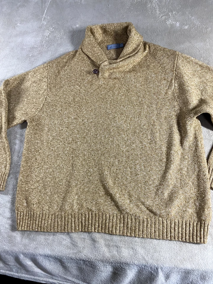 Talbots Sweater Mens XL Wool Blend Elbow Patch Shawl Collar  Academia Preppy - Image 3 of 4