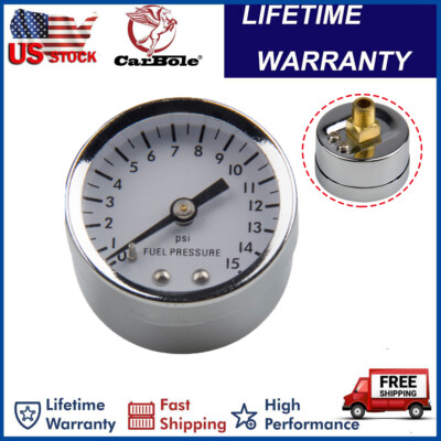 #ad #ad 0 15 PSI Fuel Pressure Gauges 1.5quot; Direct Mount Low Pressure 1 8quot;NPT Fitting NEW $11.75