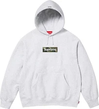 Small Supreme Box Logo Hooded Sweatshirt Camo Ash Grey FW23 BOGO Hoodie IN HAND