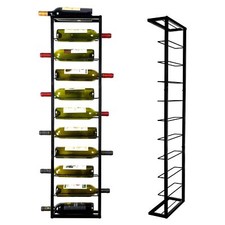 Wall Mounted Wine Rack: Metal Hanging 10 Bottle Wine Holder - Black Wine Stor...