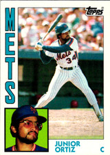 1984 Topps Baseball Card # 161 Junior Ortiz  New York Mets Rookie 1984        . rookie card picture
