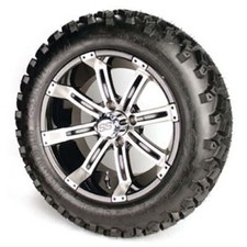 14" TEMPEST ALUMINUM BLACK WHEELS 23" SAHARA ALL TERRAIN TIRES GOLF CART 4 set