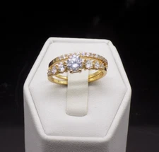 Giani Bernini Yellow Gold Plated Engagement Ring Set 925 Sterling silver IBB 8
