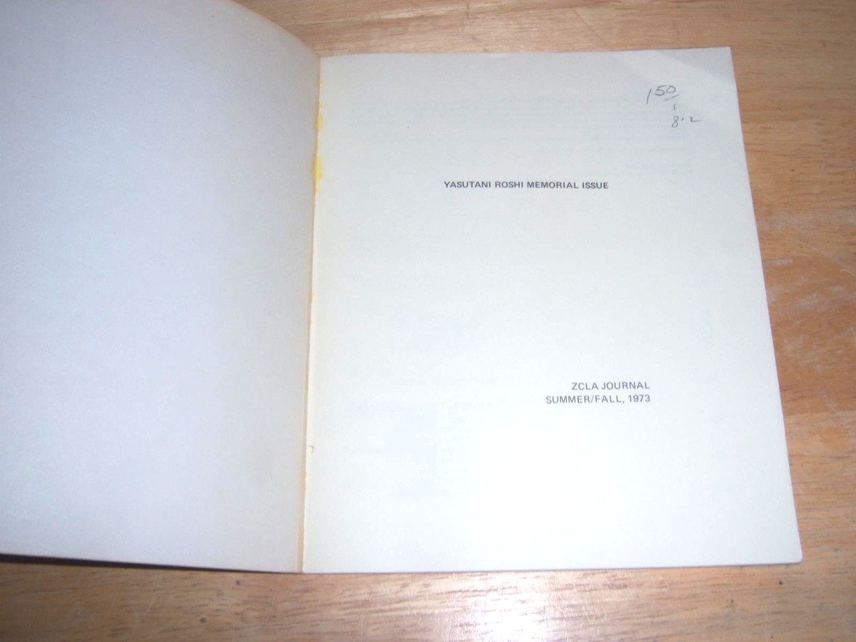 洋書 Yasutani Roshi Memorial Issue ZCLA YASUTANI ROSHI MEMORIAL ISSUE ZCLA JOURNAL SUMMER FALL 1973 VOL 3