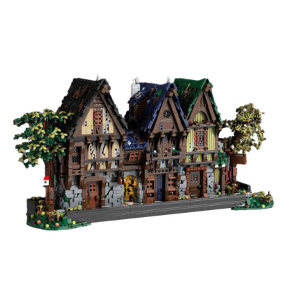 Small Medieval Modular Building with Interior Details 5152 Pieces MOC Build Gift