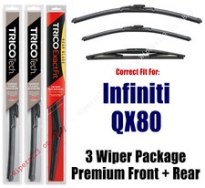 Premium Wipers 3-Pack Front + Rear fits 2014+ Infiniti QX80 - 19240/190/10B
