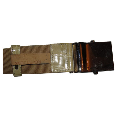 Brown and Tan Embossed Prada Canvas Belt | eBay
