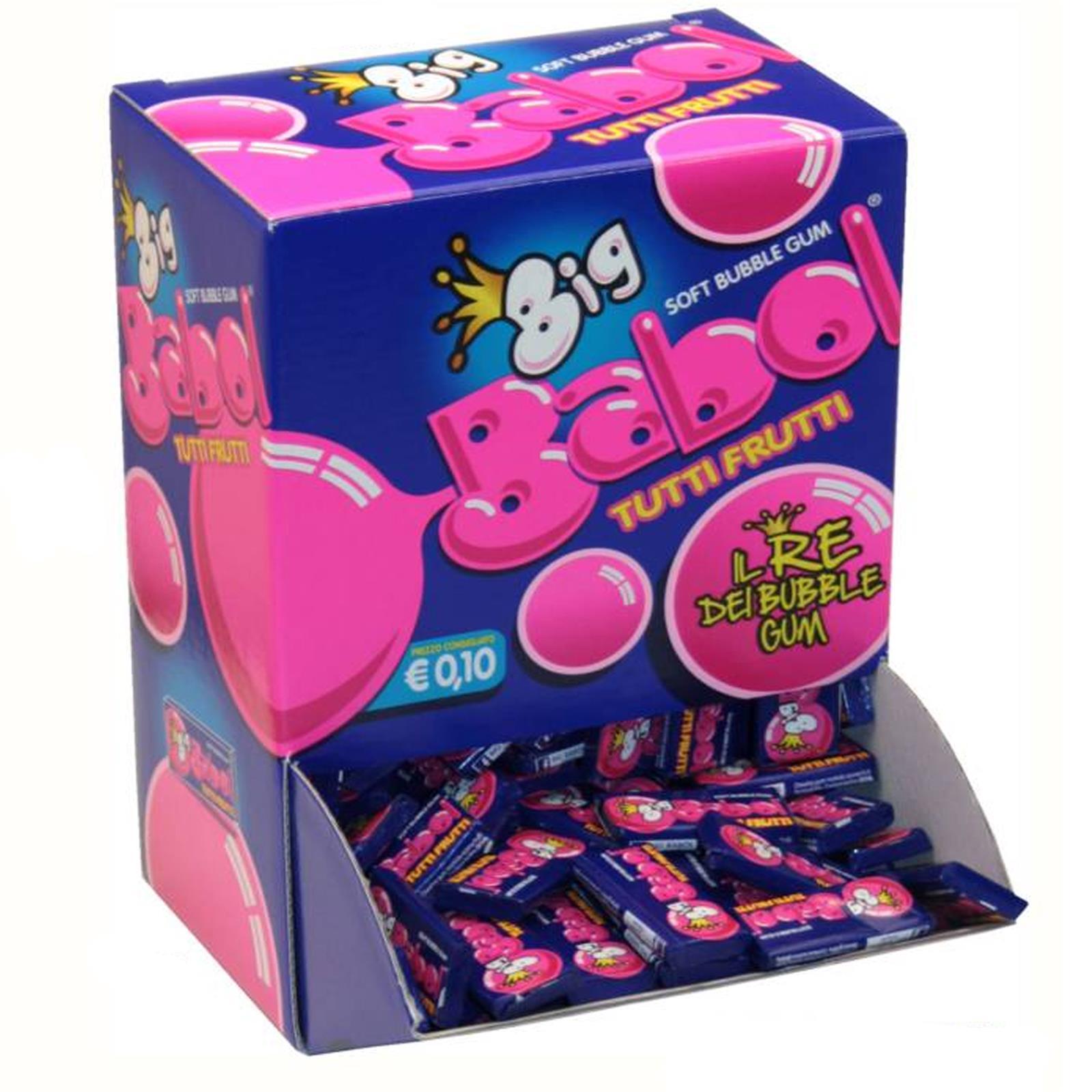 200 GOMME DA MASTICARE BIG BABOL BOX ESPOSITORE FRAGOLA CHEWING GUM BUBBLE  GUM