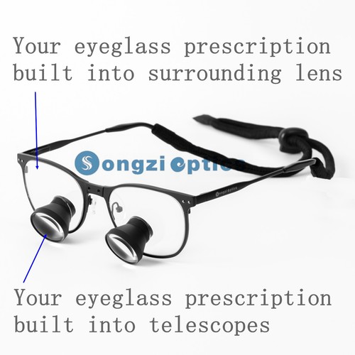 2 5x 3x 3 5x optional black titanium frame ttl dental surgical loupes