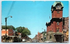 Postcard Canada 1963 Sault Ste. Marie Queen Street Photo View Old Cars G6