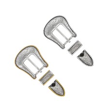 Western Cowgirl Cowboy Antique Rope Edge Floral Engraved Buckle Set fits 1"