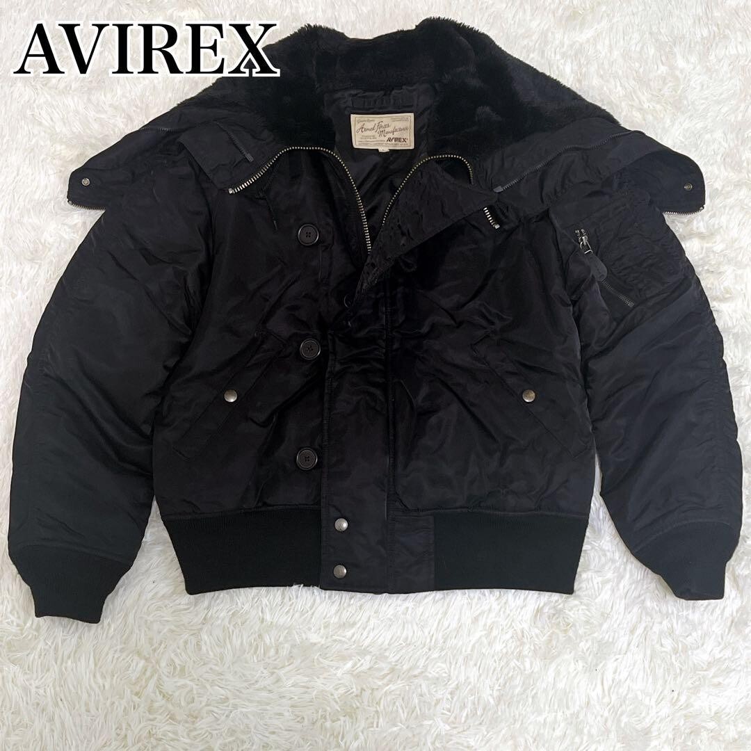 【渡月橋】AVIREX N-2B Flight Jacket Avirex Flight Jacket N-2B Black size L Vintage USED from