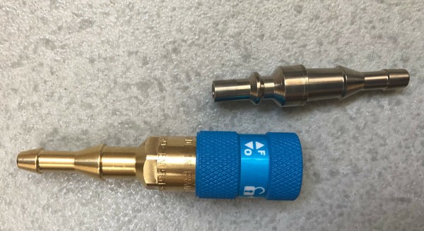 Enchufe Rapido Gas OXIGENO con Válvula Retención  Hecho en Francia GARANTIA