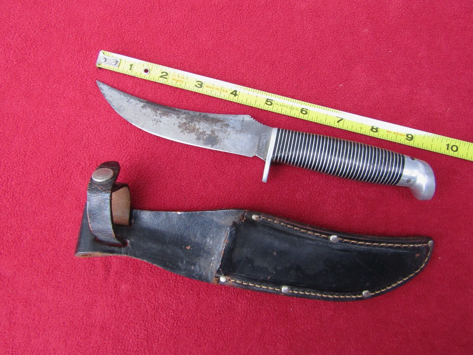 Vtg WESTERN BLACK BEAUTY F39 Fixed Blade Knife Orig Sheath Boulder