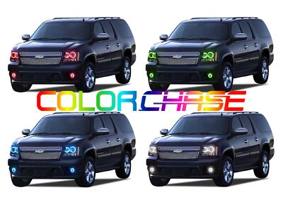 Color Chasing LED Headlight & Fog Flow Halo kit for Chevrolet Tahoe 07-13
