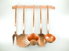 Set di 5 mestoli in rame da cucina da utilizzare o arredo da muro parete artigia